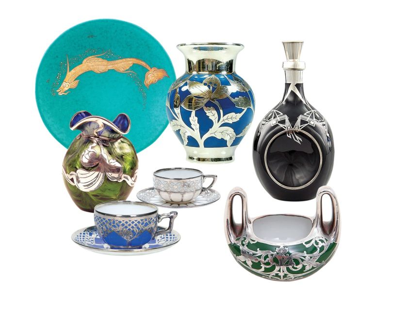 Zdobione metodą silver overlay przedmioty największe triumfy święciły w czasach art nouveau i art déco.