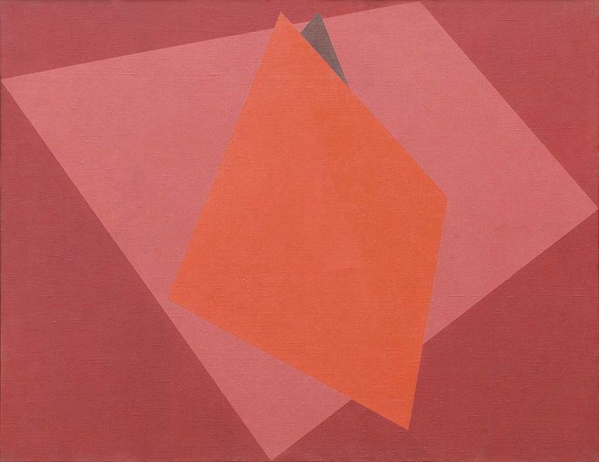 Kompozycja czerwona , 1959 r. Władca trójkątów - Mieczysław Janikowski