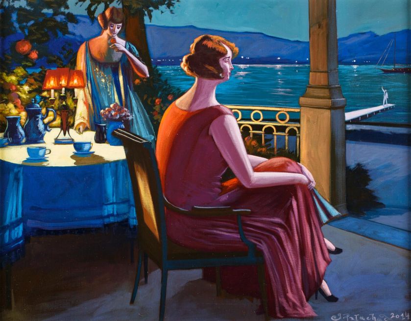 Poz. 70. Jacek Pałucha Victorian Style olej, płótno 55x70 cm Cena wywoławcza: 3 500