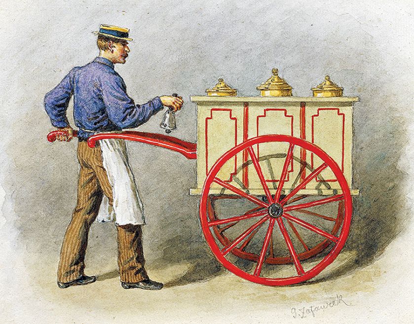 Lodziarz , ilustracja prasowa, Austria, XX w.