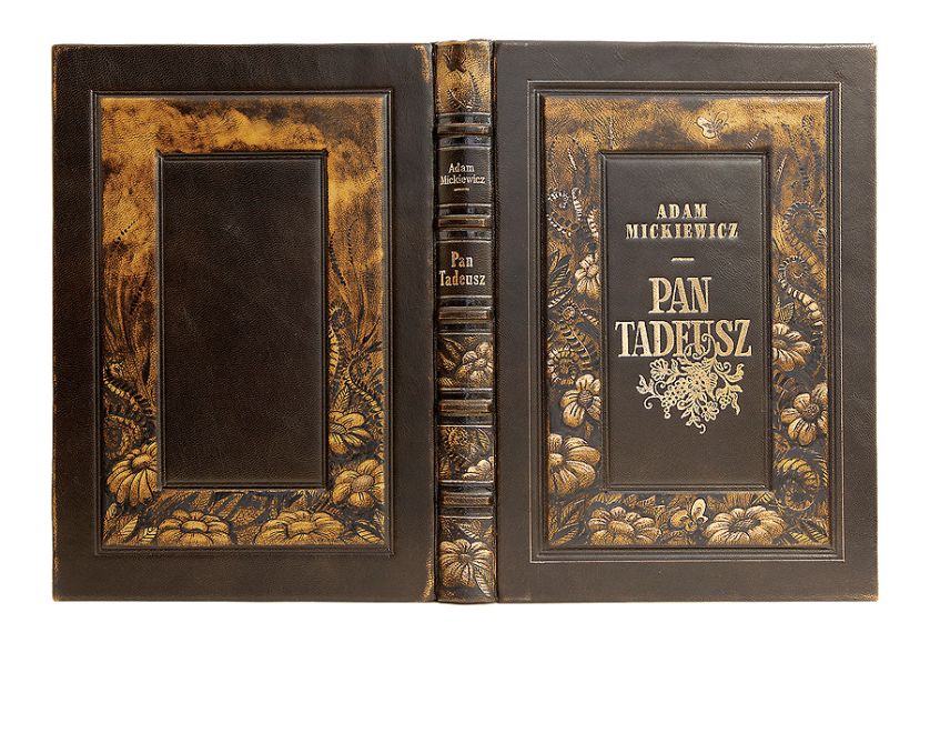 Adam Mickiewicz Pan Tadeusz , skóra tłoczona i złocenia, Wydawnictwo Artystyczne Kurtiak i Ley