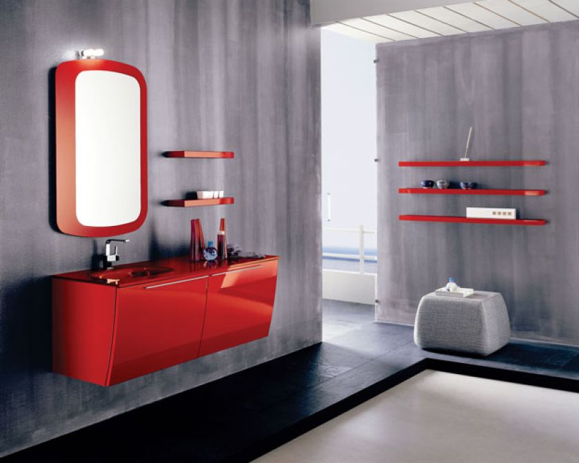 Intensywna barwa mebli z mdf-u doda rano energii. Cena szafki - 19 300 zł. ABAR