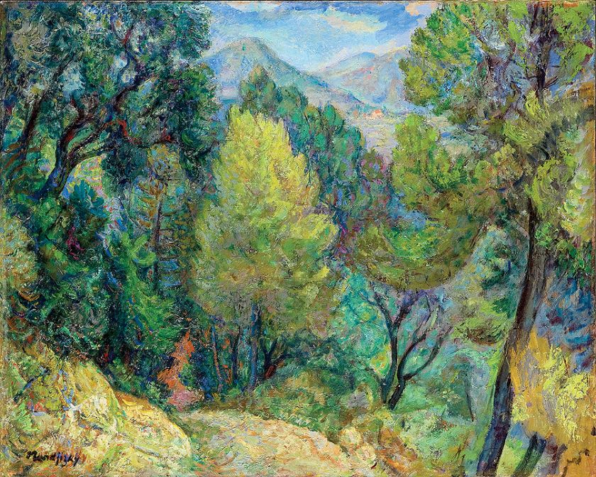Maurycy Mędrzycki Pejzaż z południa Francji , 1947 r.