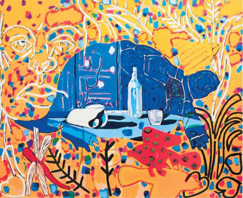 Ryszard Grzyb Samotna martwa natura - Artaud - smutek cierpiących przedmiotów. (Pracownia artysty) , 1999 r.