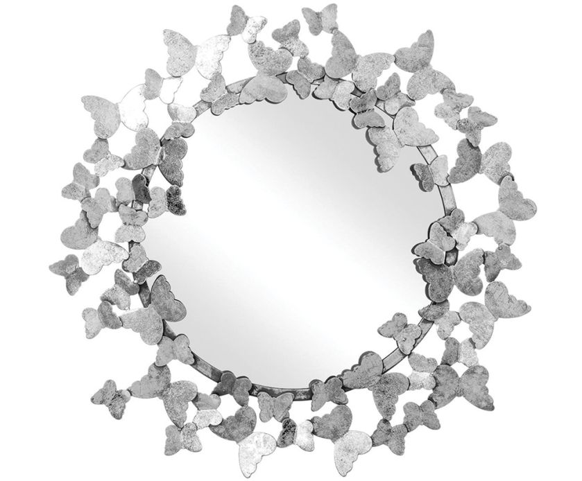 lustro w srebrnej ramie