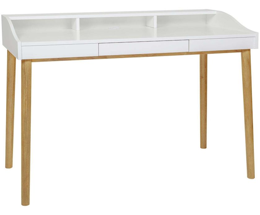 biurko z szufladami i przegródkami