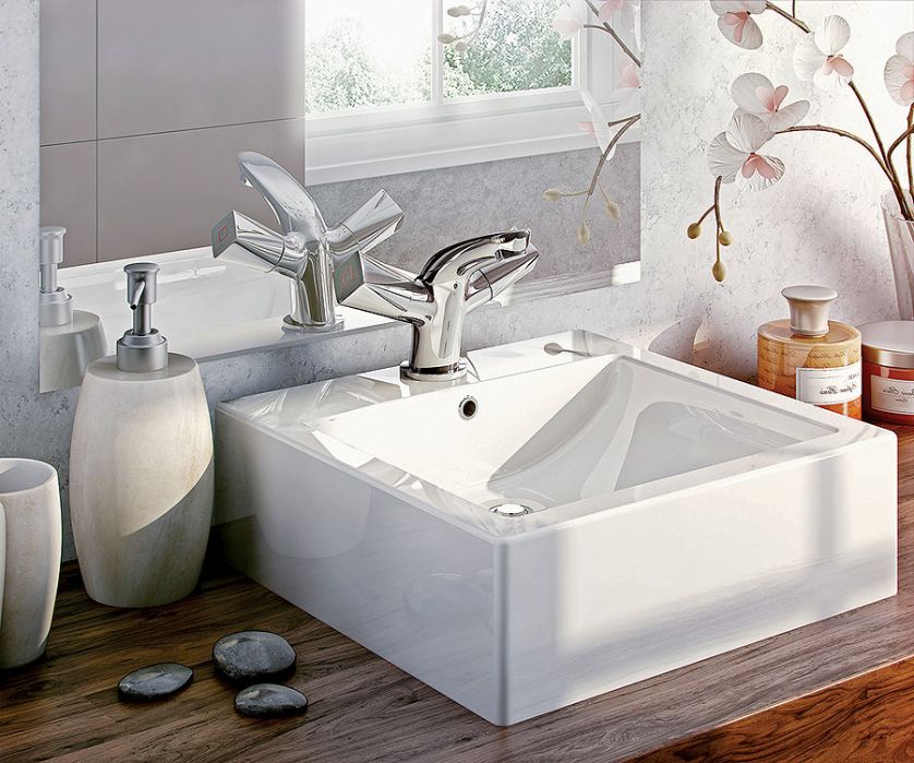 Bateria Konwali i kwadratowa umywalka Anemon, DEANTE