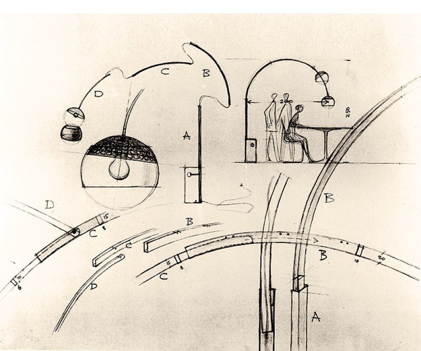 Rysunek techniczny - łuku. Lampa Iron Mana