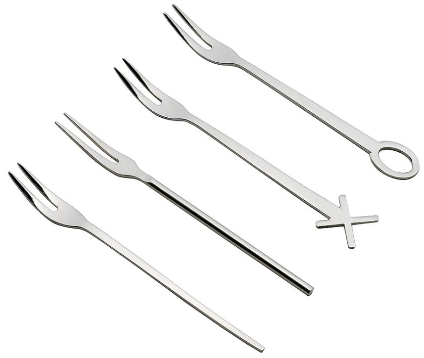 Widelczyk z dwoma zębami, może mieć zakończenie rączki w kształcie koła czy elipsy, Rosenthal