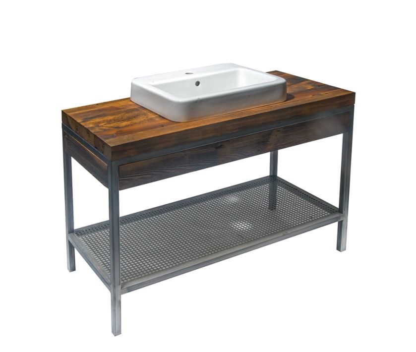 szafka pod umywalkę z odzyskanego drewna