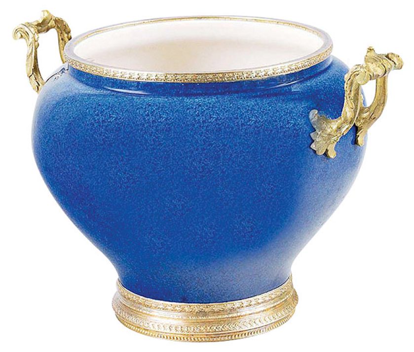 "Francuska waza kobaltowa w oprawie mosiężnej  firmy Paul Millet &amp