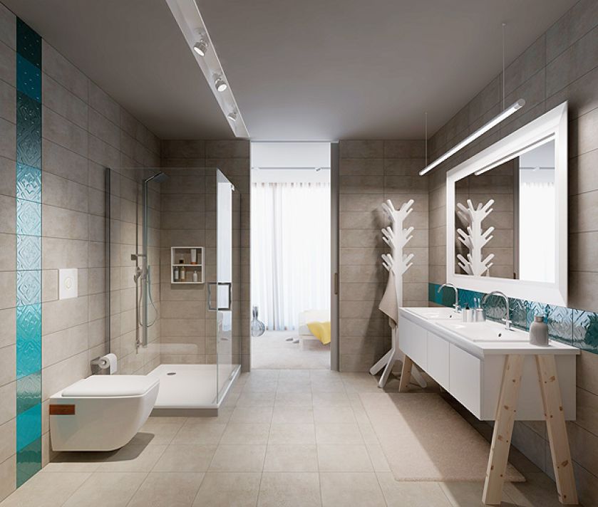 Błękitne dekory Cuban Cube, 32 zł/szt., OPOCZNO