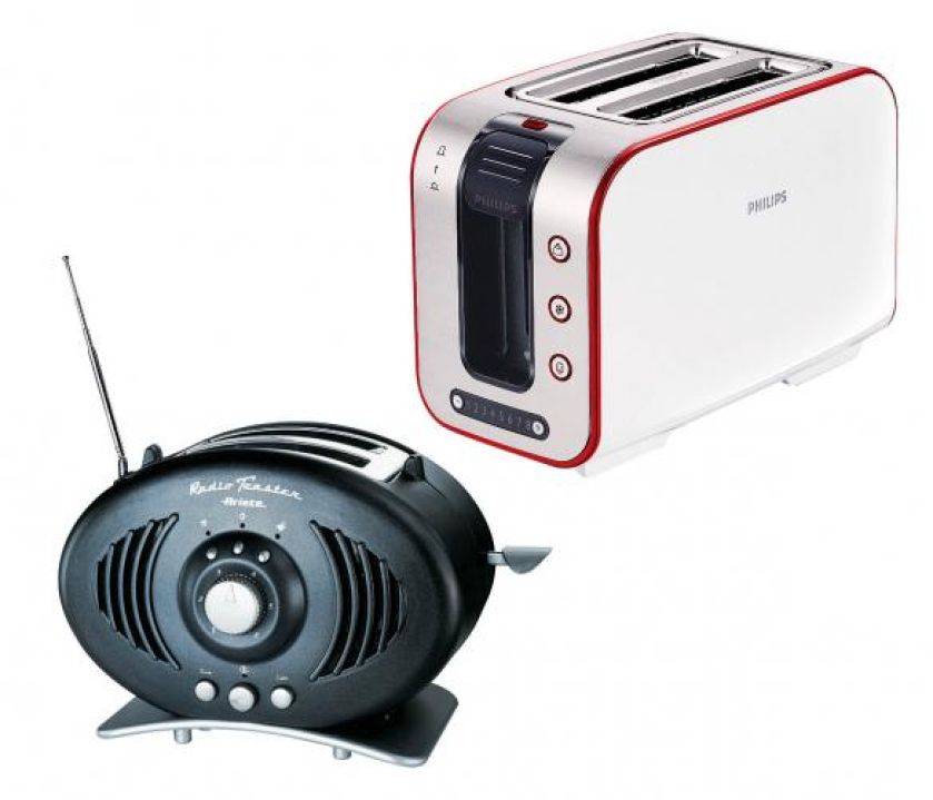 Model 118 firmy Ariete przypomina radio. Współczesny toster Philipsa.