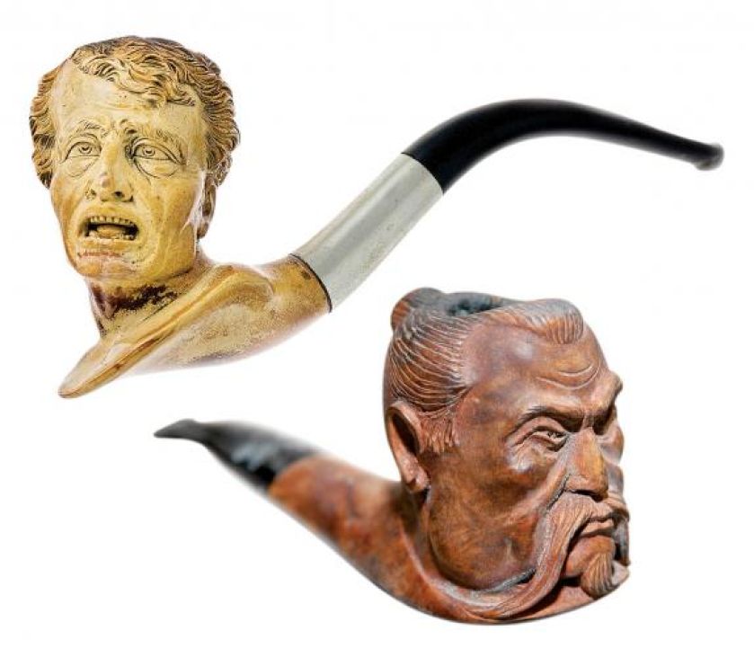 Fajka trzyczęściowa, główka sepiolitowa, Paryż, II poł. XIX w., Muzeum Dzwonów i Fajek w Przemyślu, fot. Piotr Chen. Z