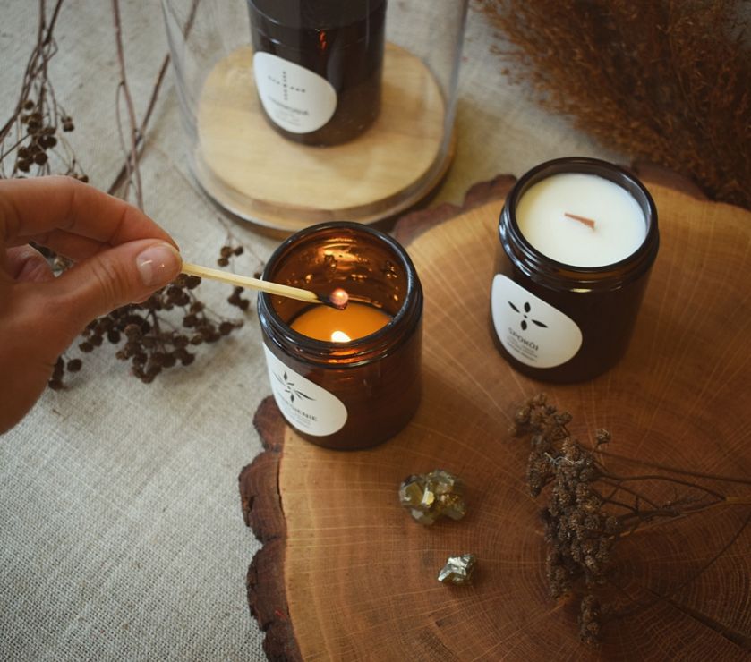 świece z ekologicznego wosku sojowego