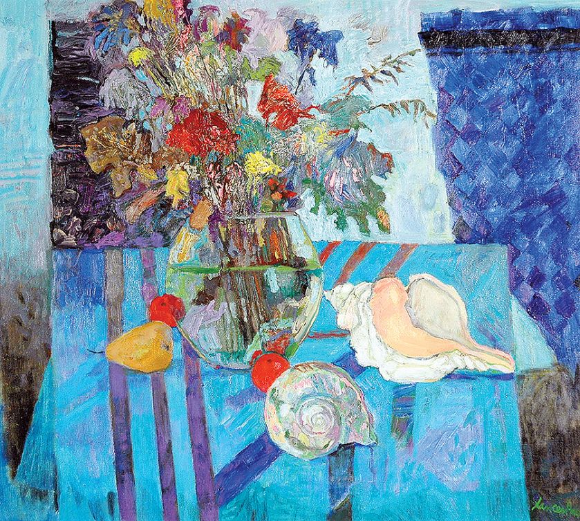 Zeschnięte kwiaty i muszle III , 1996 r.