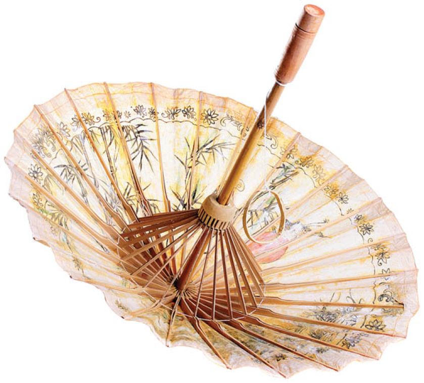 Parasol we wschodnim stylu, bambusowa rączka i malowany papier, fot. SHUTTERSTOCK.COM