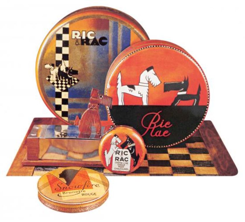 W okrągłych metalowych pudełkach z motywem teriera szkockiego była pasta do obuwia firmy Ric Rac.