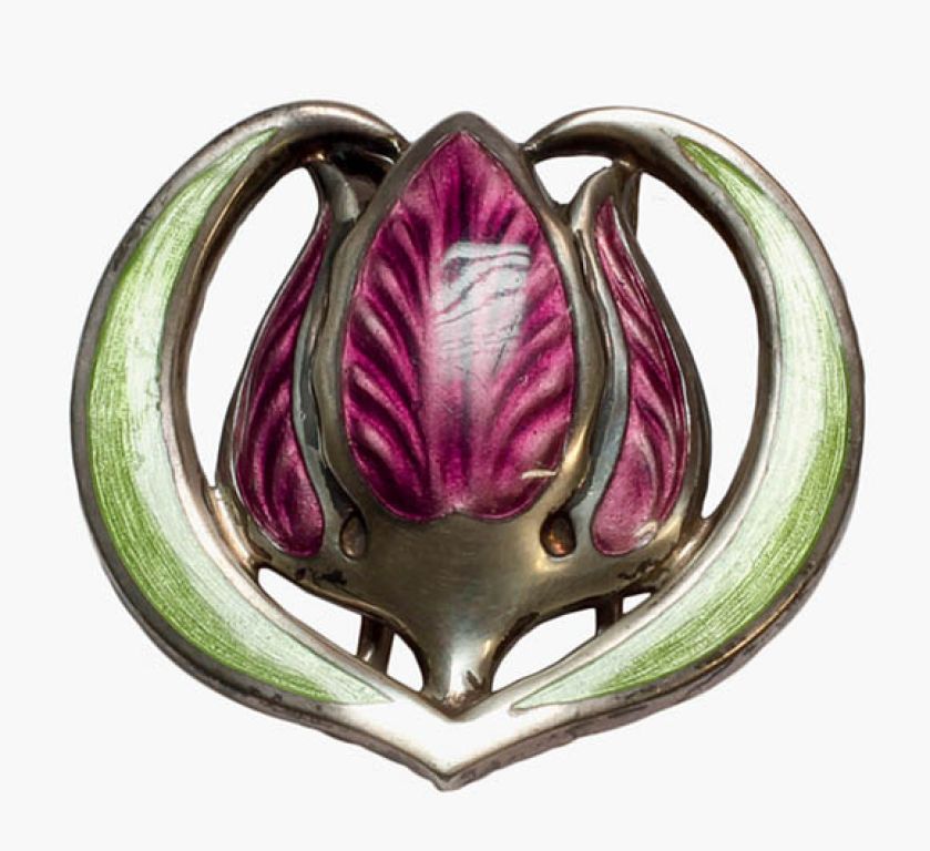 Srebrną klamrę zaprojektował Josef Maria Auchentaller, 1900 r., Leopold Museum, Wiedeń