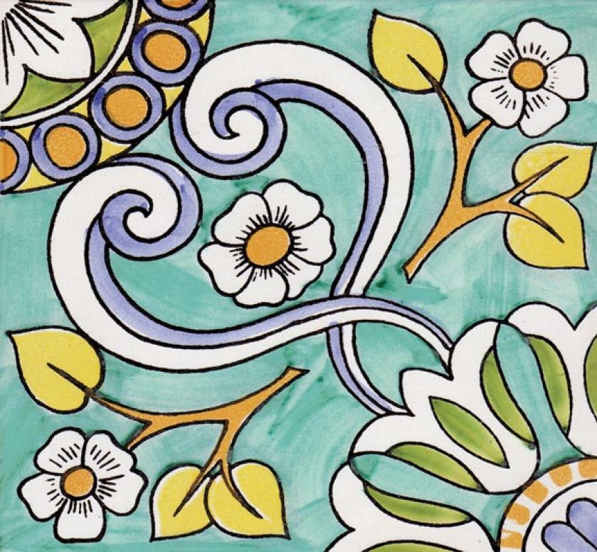 Ręcznie malowana płytka Biancospino (325 euro/m2) z kolekcji La Piastrella. LA RIGGIOLA