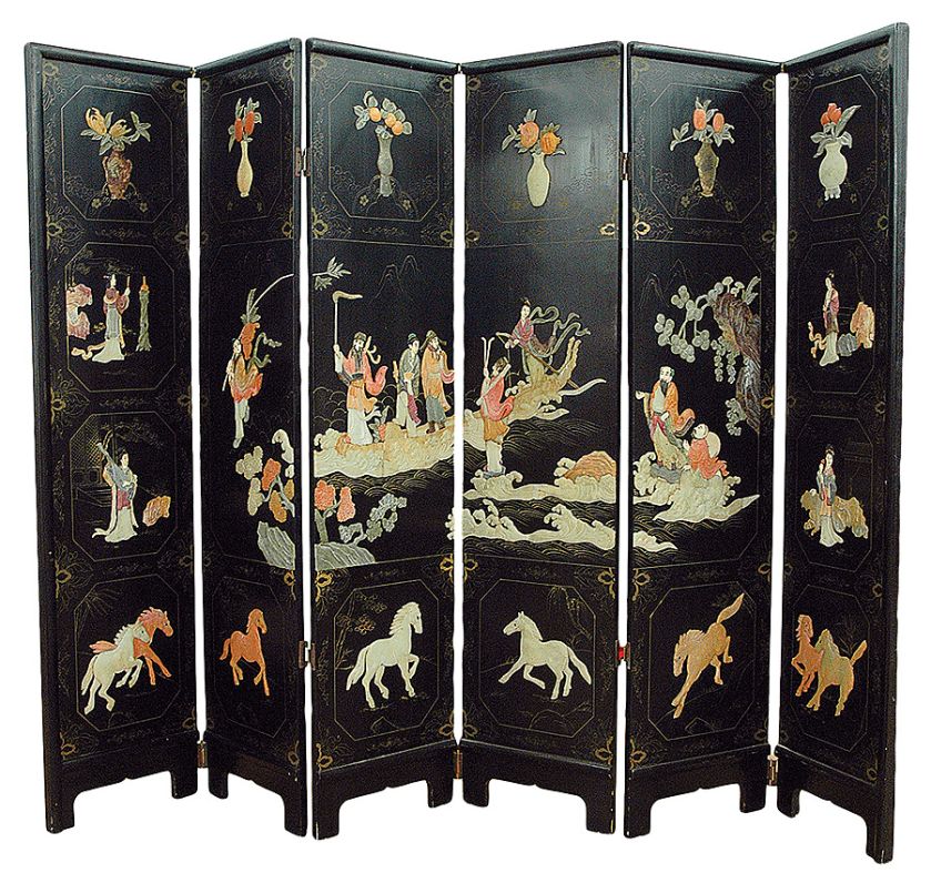 W stylu orientalnym, pocz. XX w. Ładnie zasłonięte: elegancki parawan pokojowy