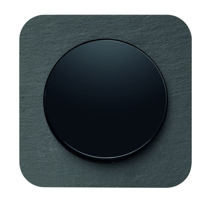 Berker R.1, ramka łupek naturalny | klawisz tworzywo, czarny połysk.