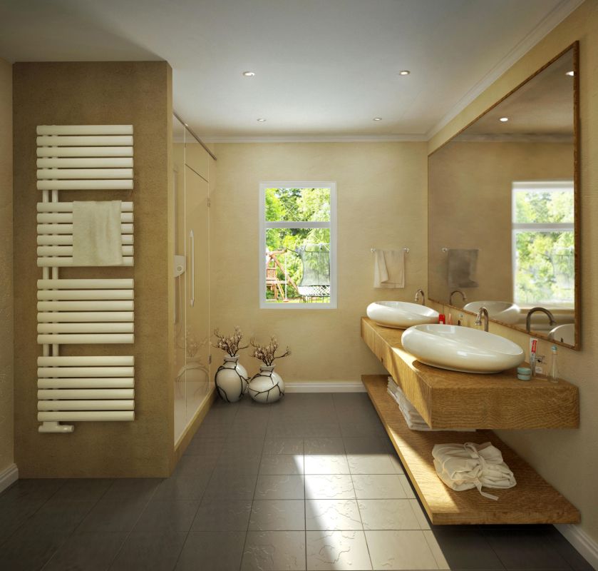 Grzejnik Curve jako wieszak na ręczniki, Nordholm