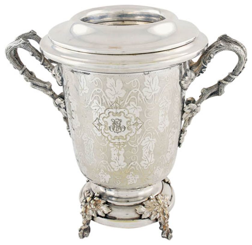 Krater do chłodzenia wina, Fabryka Wyrobów Srebrnych i Platerowanych J. Frageta, XIX w.