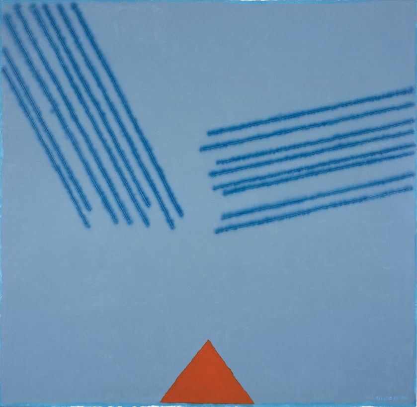 VIII z cyklu Piony i skosy , olej na płótnie, 2014 r.