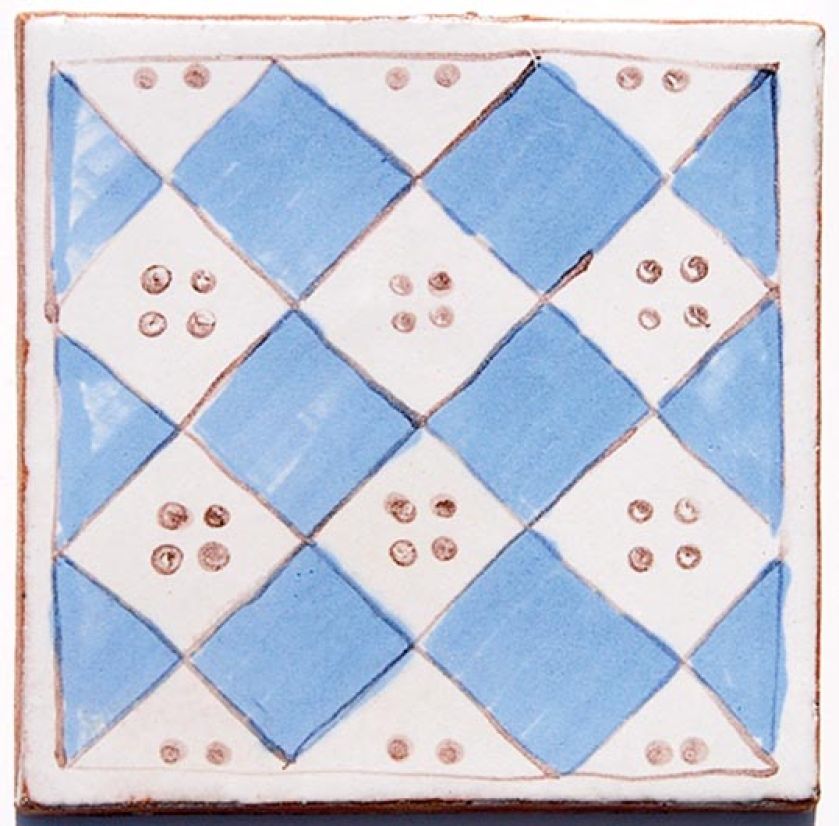 Ceramiczna płytka ręcznie szkliwiona. MANUFAKTURA ŁUKOWA