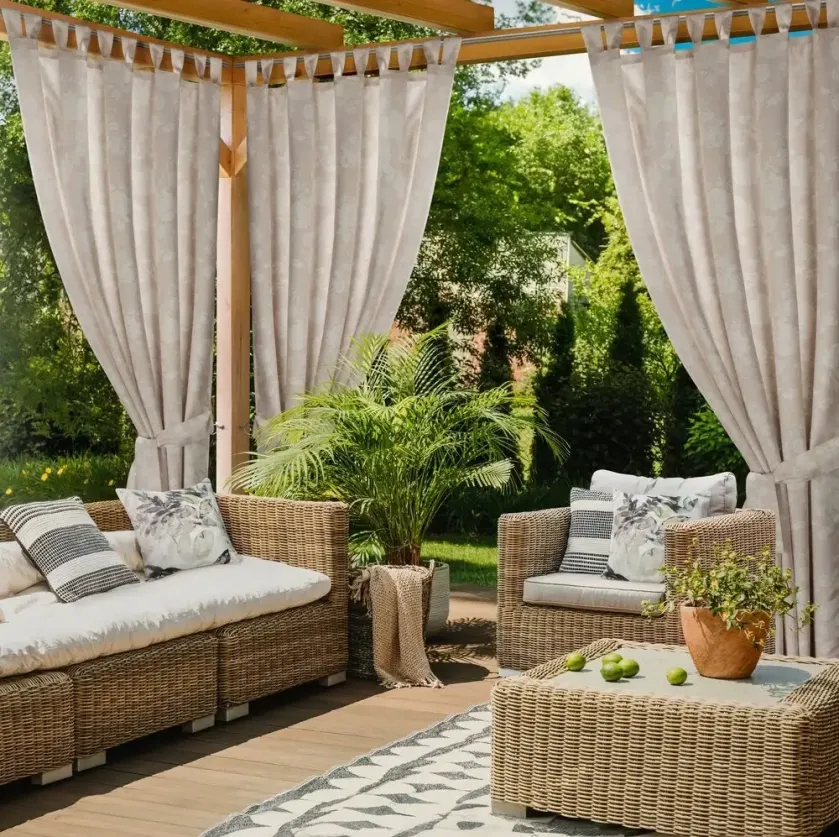 wodoodporne zasłony na taras