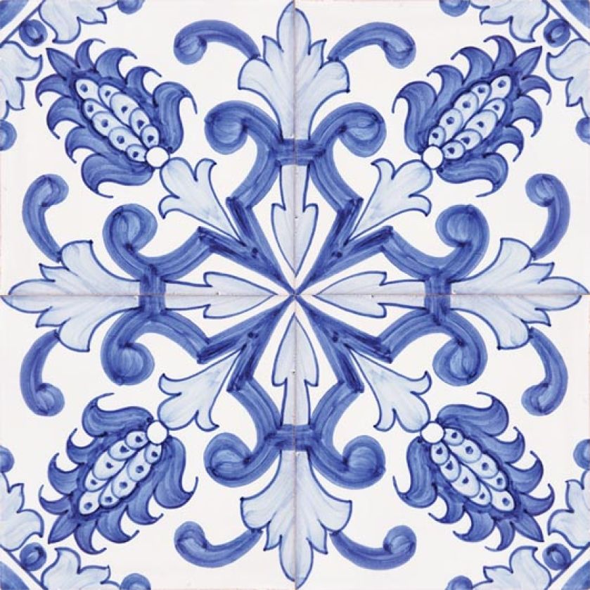 Płytka wzorowana na XVII- i XVIII-wiecznych płytkach portugalskich. Cena - od 4 do 10 euro/szt. EUROMKII