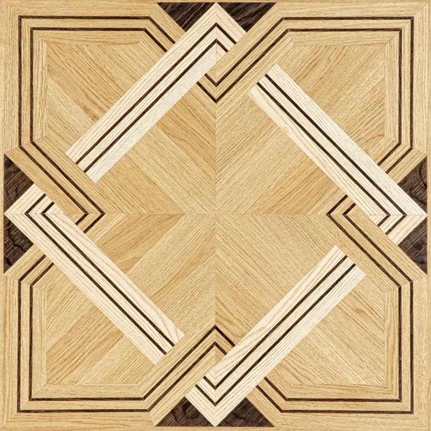 Parkiet kozłowiecki, wzór zaprojektowany w XVIII w. dla pałacu Zamojskich w Kozłówce, intarsje z czarnego