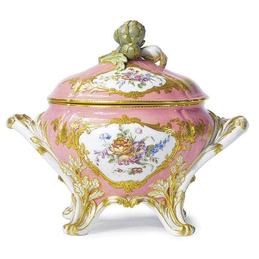 Waza na zupę, 1757 r. Słynny wzór: karczoch