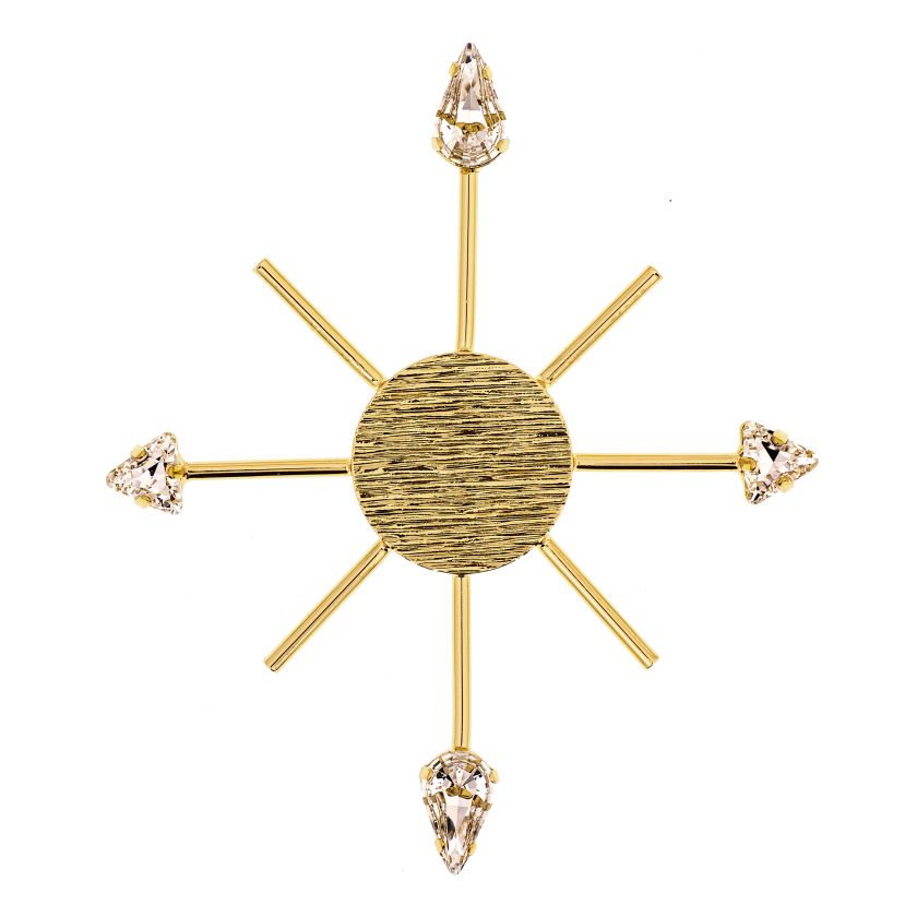 Rose of the Winds, pin Róża wiatrów ozdobiony kryształami Swarovskiego, 10 Decoart