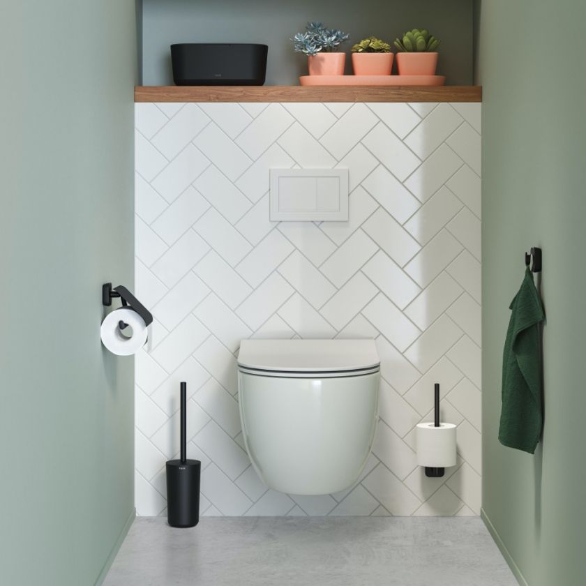 czarne akcesoria łazienkowe