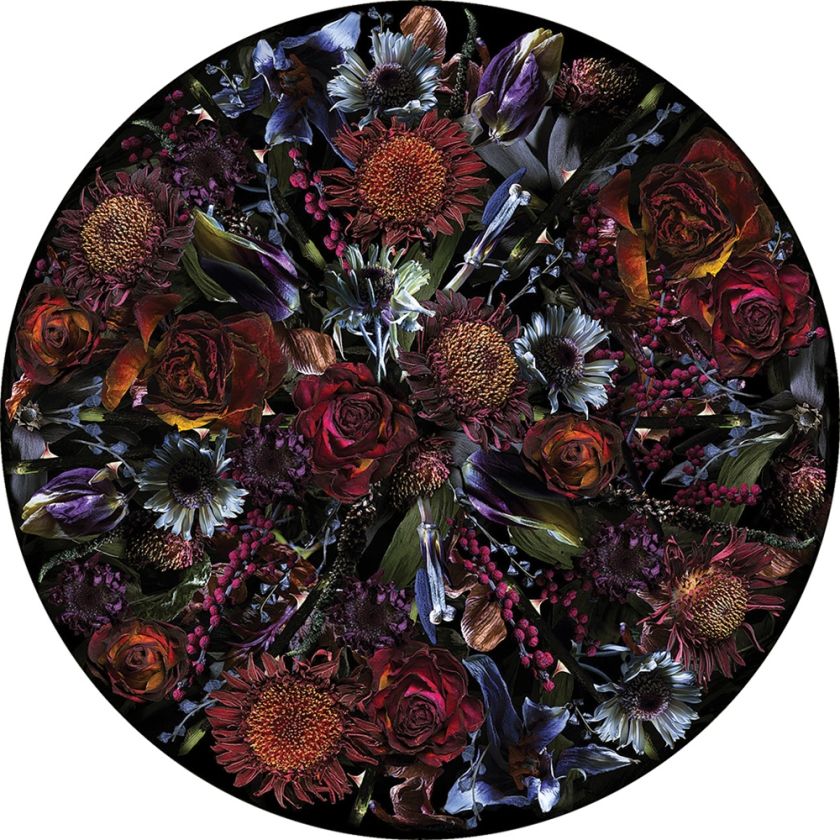 dywan okrągły w kwiaty