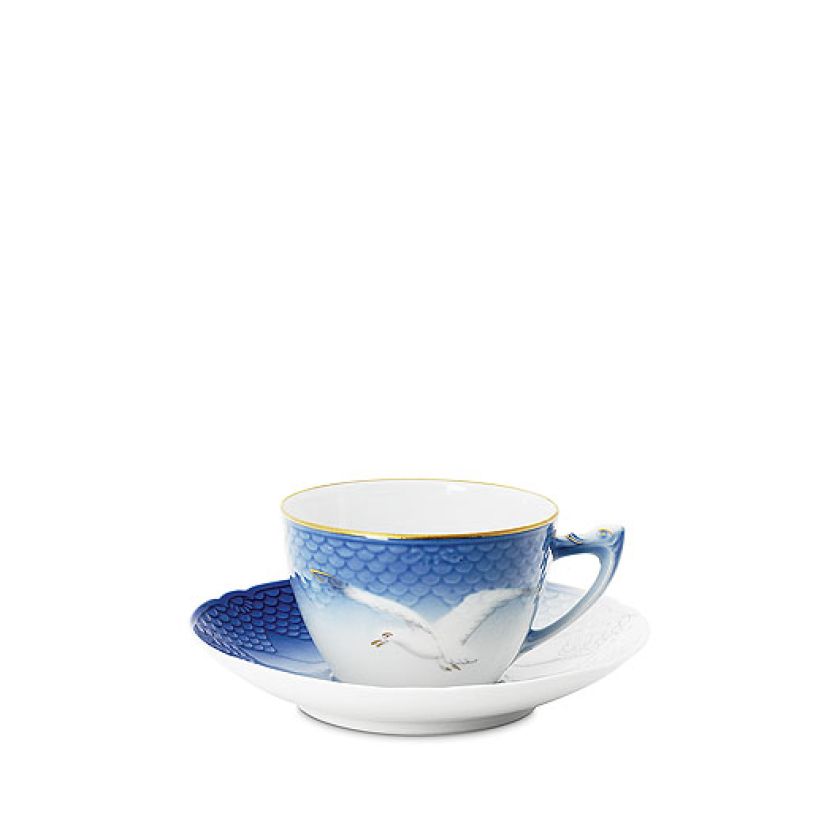 Filiżanka Seagull with gold. Porcelana Royal Copenhagen