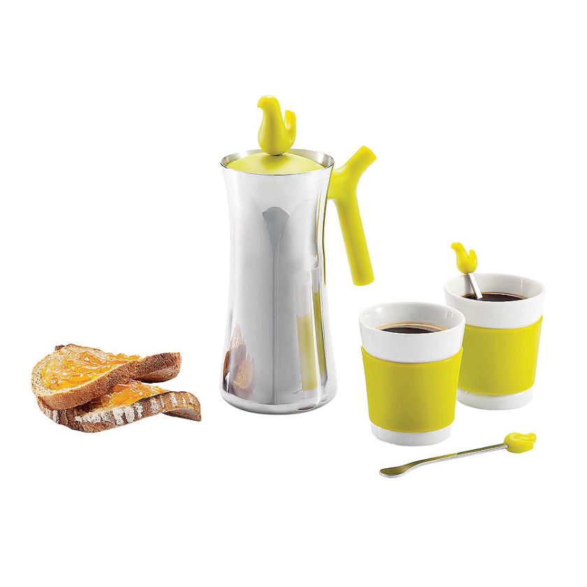 Kafeteria i kubki z antypoślizgową otoczką, XDDesign Bird, 199 zł Czerwona maszyna