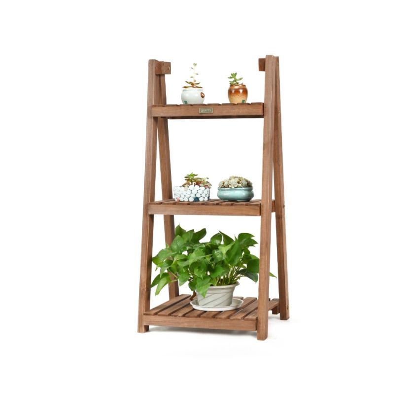 regał drewniany na kwiaty