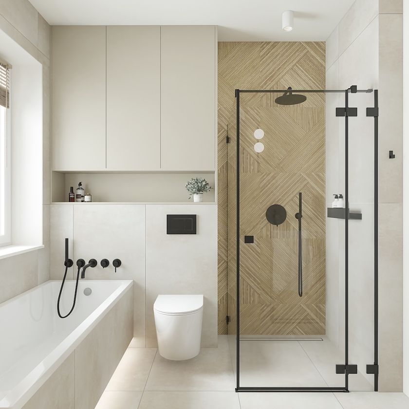 mała łazienka z prysznicem