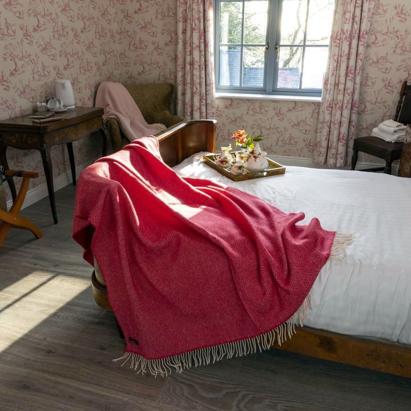 ciepły koc z wełny merynosów i kaszmiru