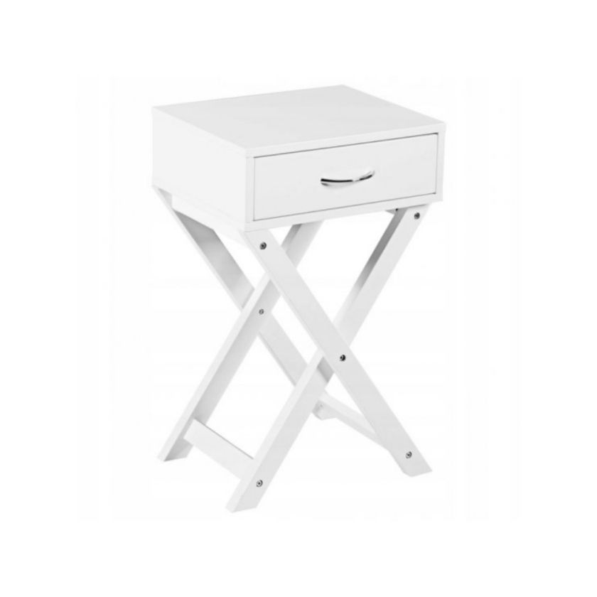 biała szafka nocna z szufladą