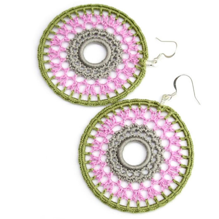 Szydełkowe kolczyki Shoshonki pallavini . Dooperelle.pl