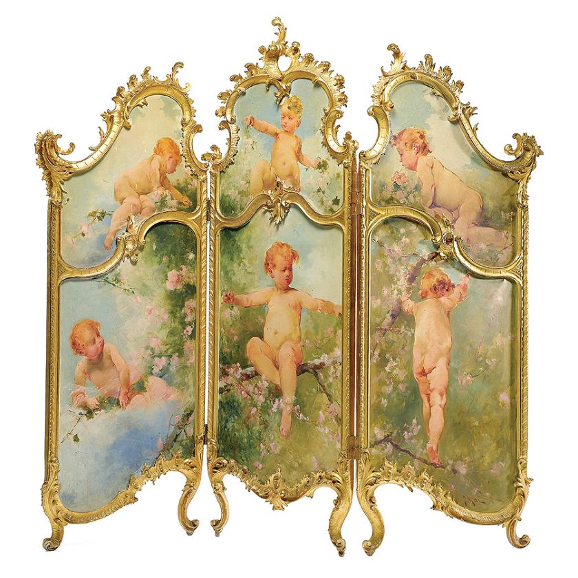 Trójskrzydłowy w stylu Ludwika XV, XIX w., Niemcy