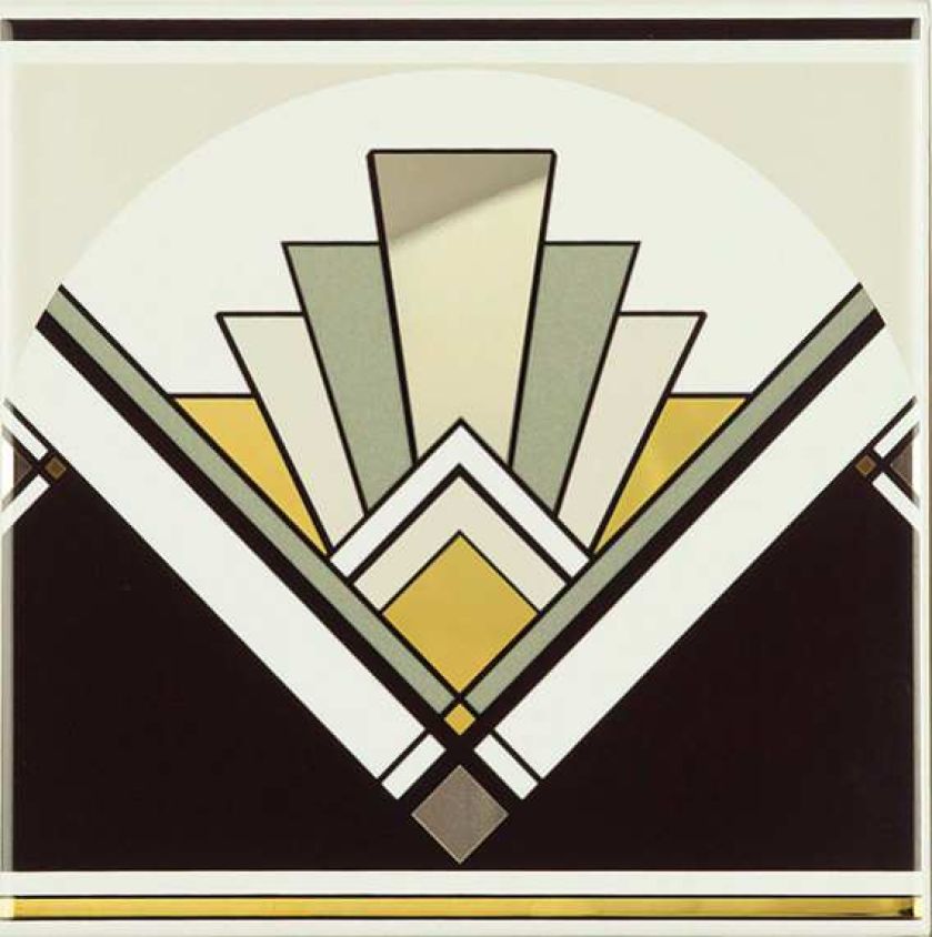 Ceramiczne płytki Art Deco Fan ze złotymi detalami, originalstyle.com