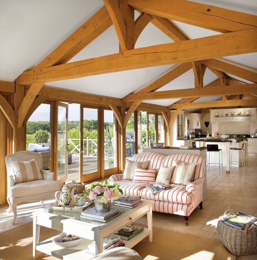 salon w stylu rustykalnym