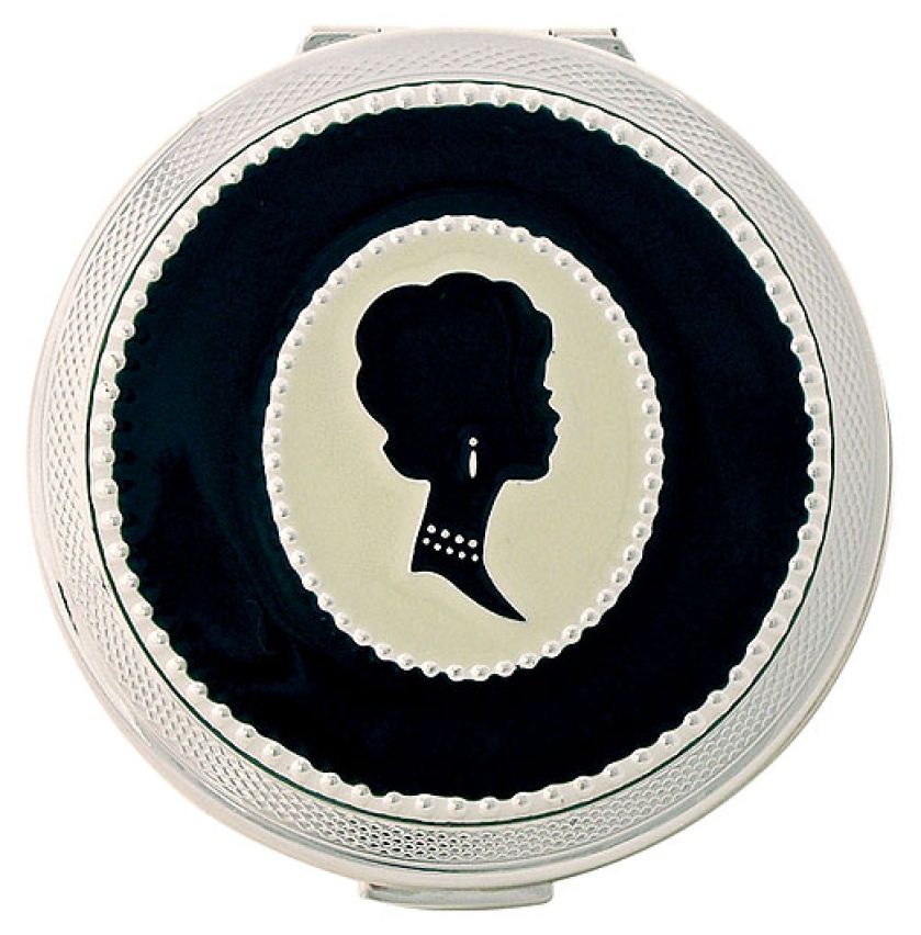 Lulu guinness cameo firmy Stratton słynącej z puderniczek, Vanroe Compact