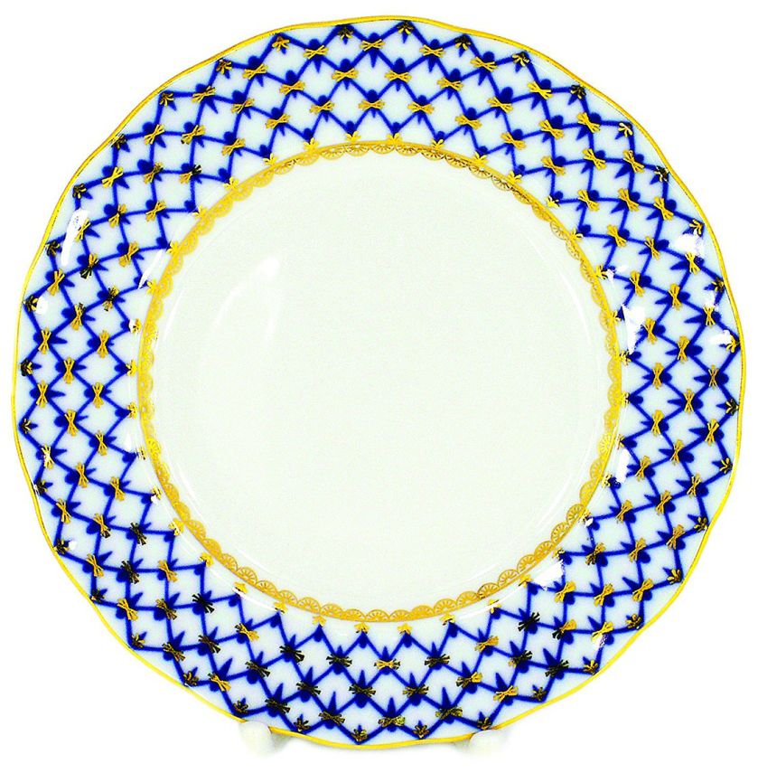 Talerzyk z kobaltowo-złotą dekoracją, porcelana Łomonosowa, amazon.com