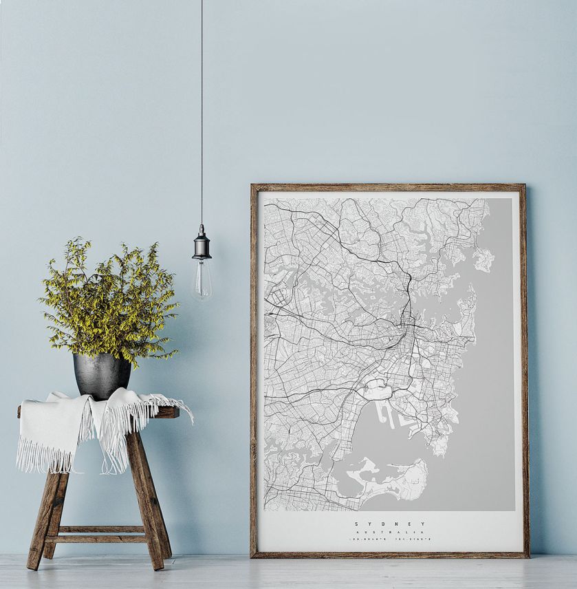 Mapa może być artystyczną grafiką - pięknie prezentuje się we wnętrzu.